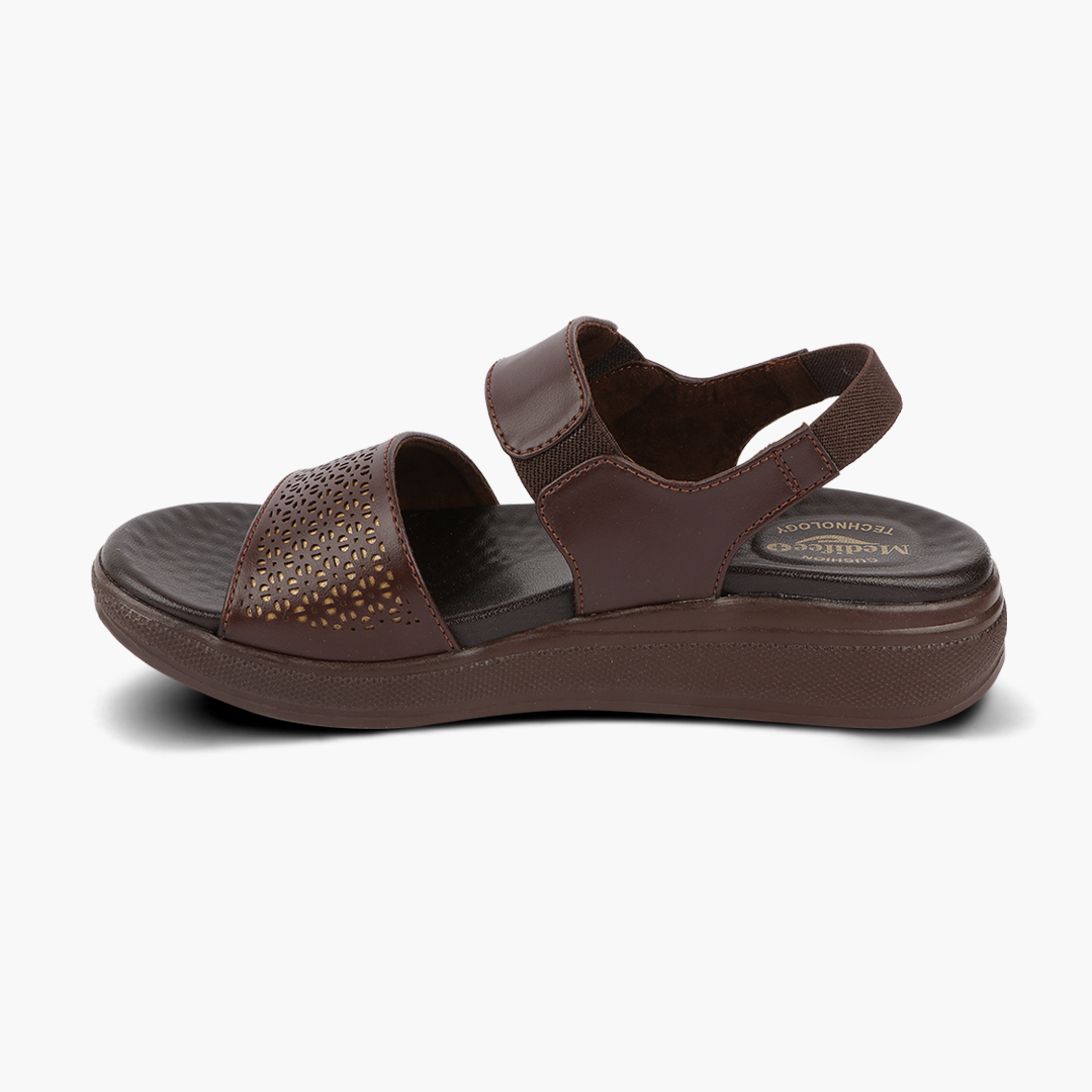 Medifeet Women’s Two Strap Sandals (with Stretchable Back Strap and Arch Support)